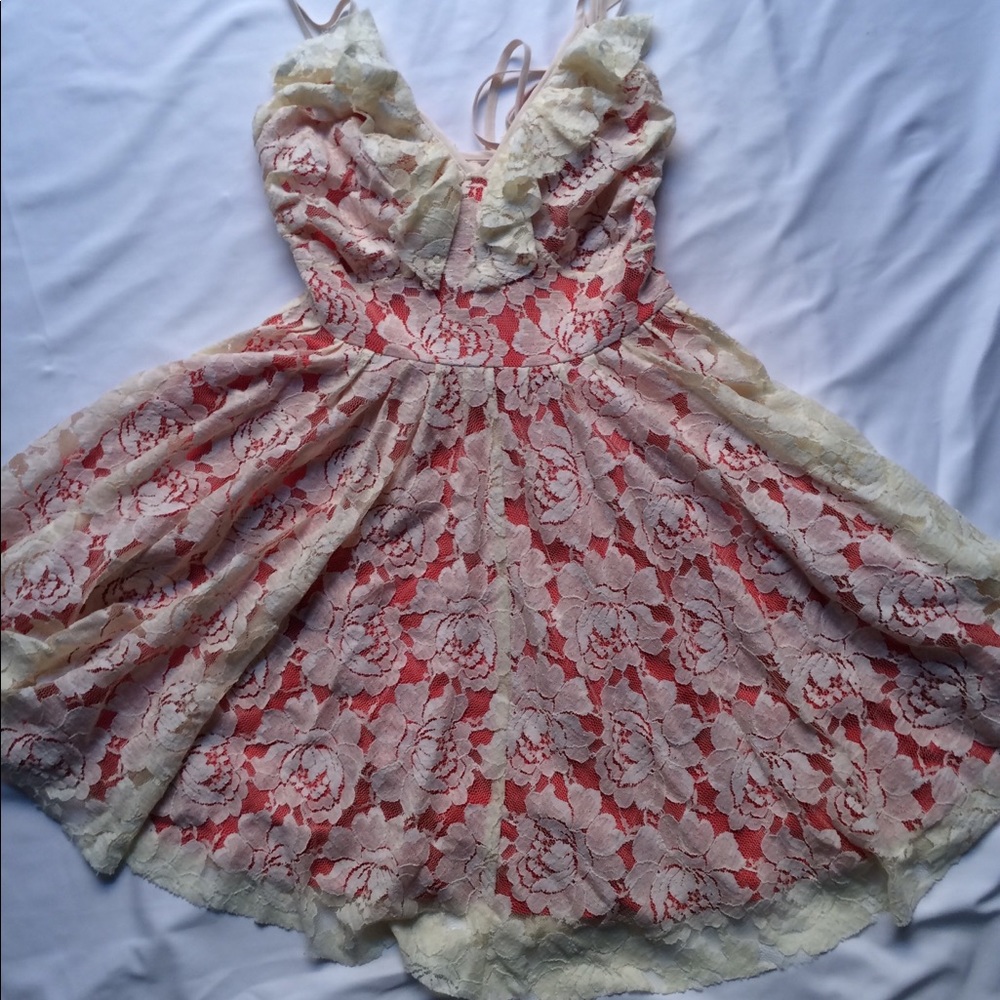 Chelsea & Violet lace and scarlet mini dress